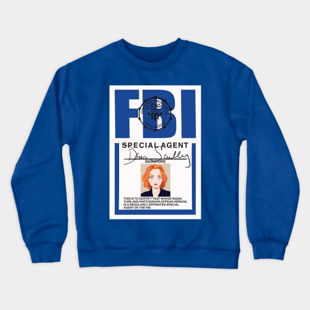 Fbi badge of Dana Scully Crewneck Sweatshirt by Mimie20